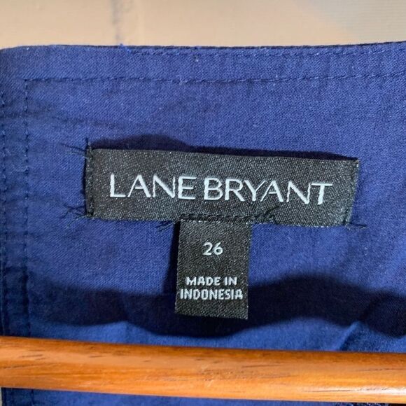 Lane Bryant Navy Peplum Top Size 26/28 - Picture 2 of 3